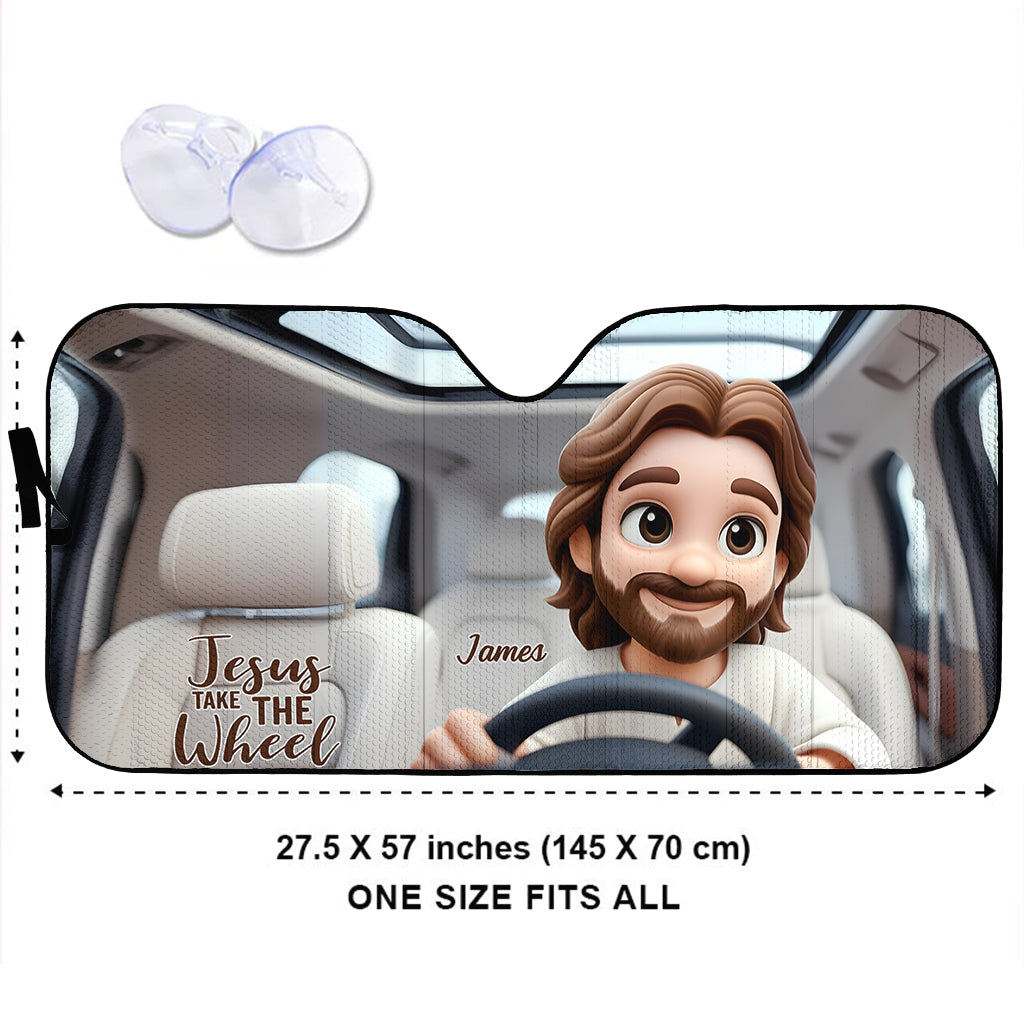 Jesus Take The Wheel - Personalized Christian Car Sunshade