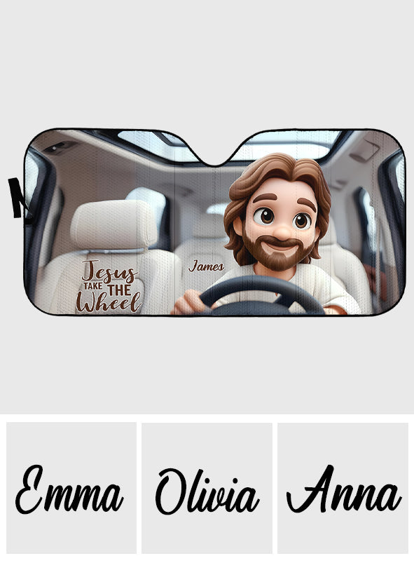 Jesus Take The Wheel - Personalized Christian Car Sunshade