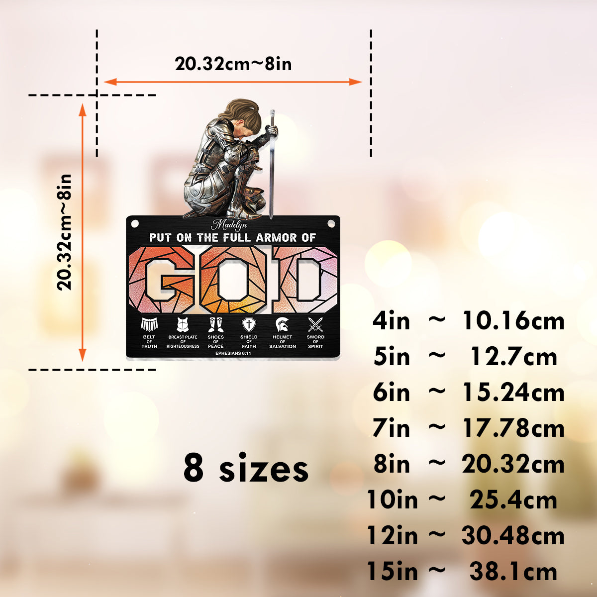 Warrior of God - Personalized Christian Window Hanging Suncatcher Ornament