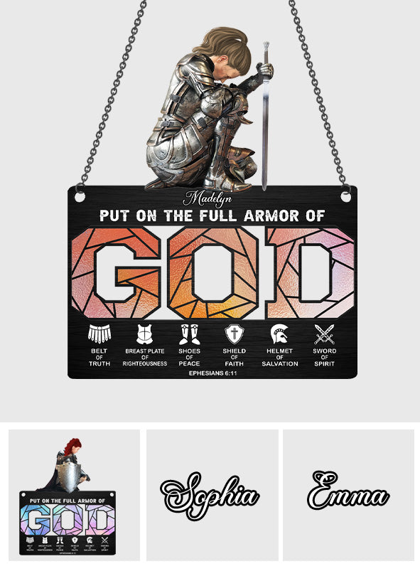 Warrior of God - Personalized Christian Window Hanging Suncatcher Ornament