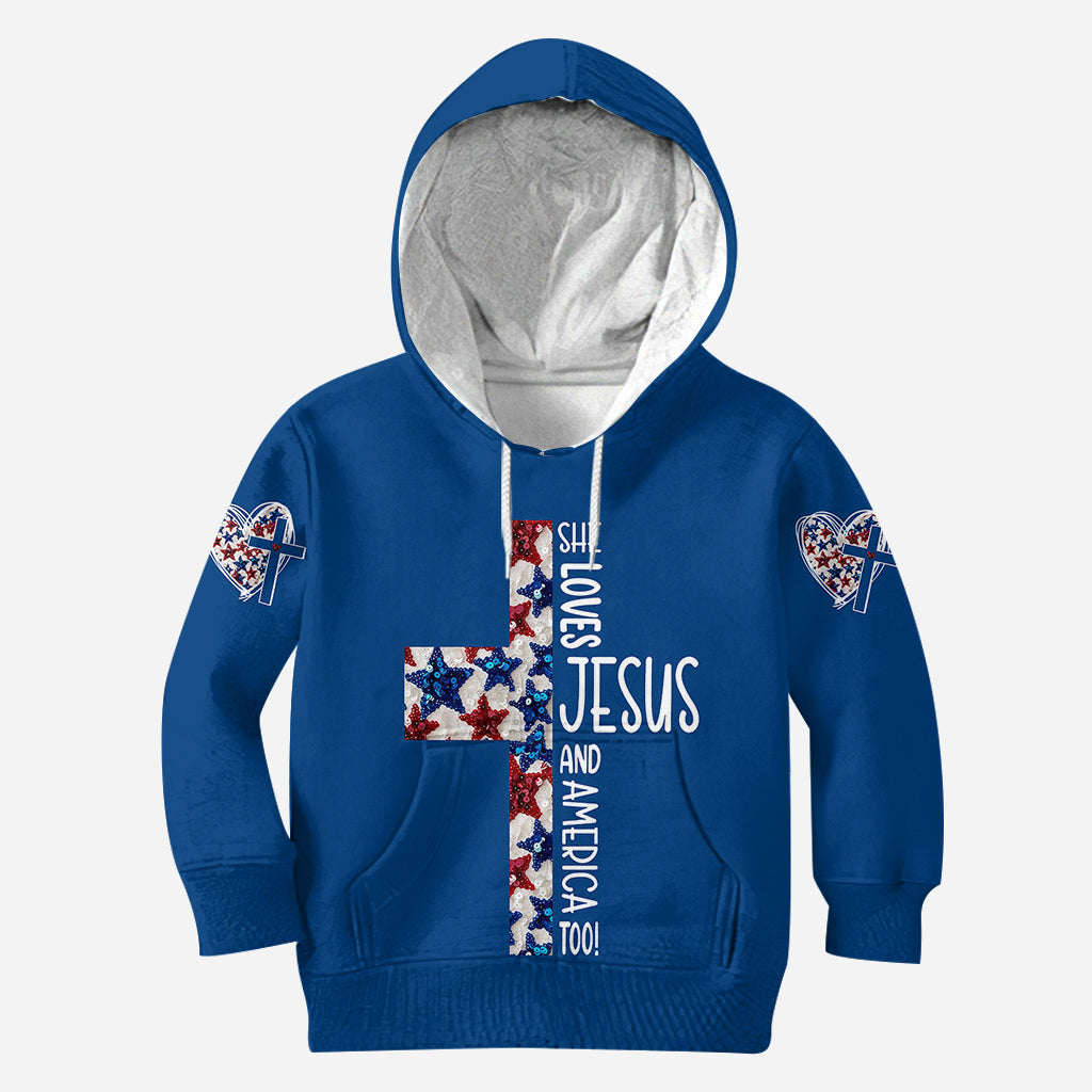 She Jesus And Love America Too - Personalized Christian All Over Shirt