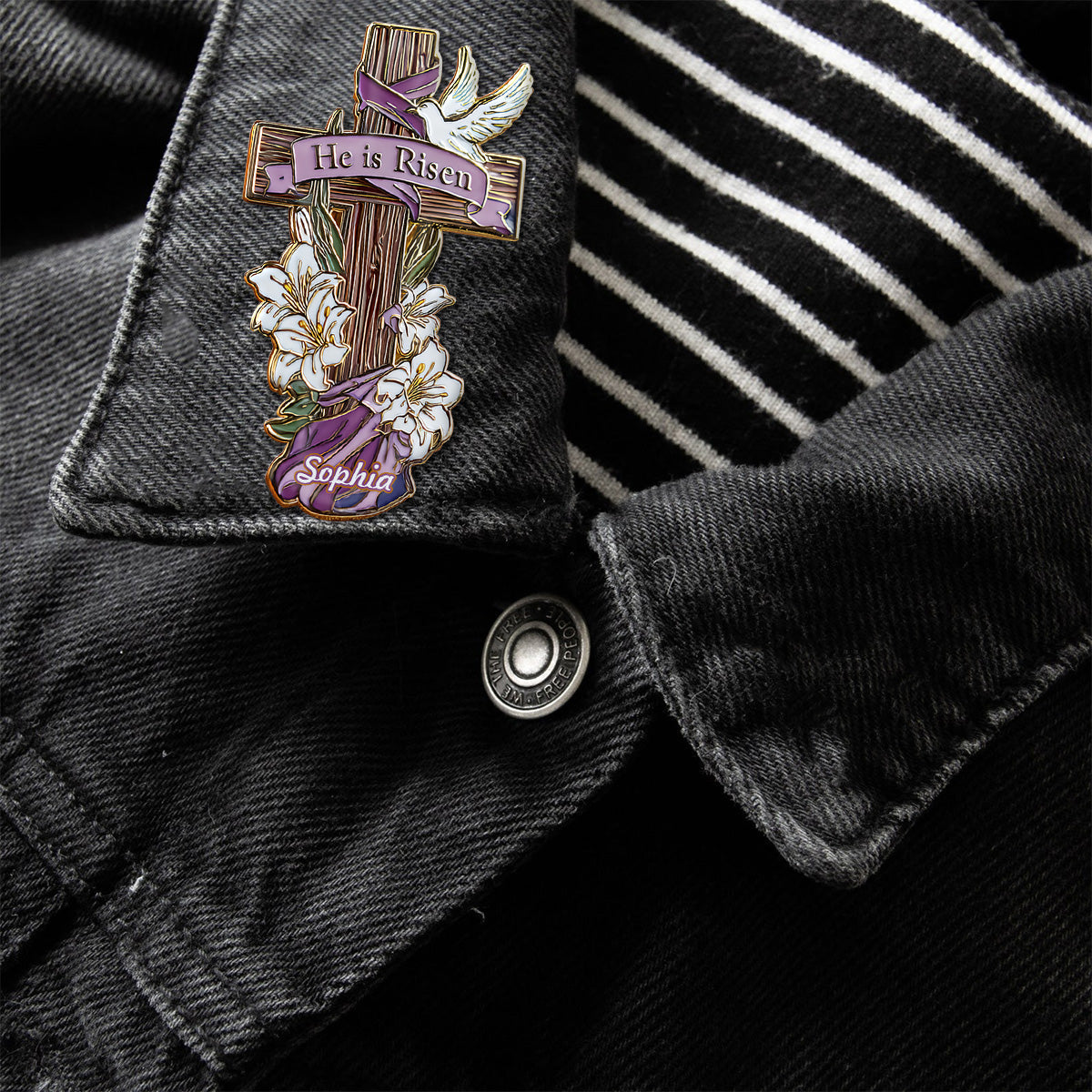 Vintage And Elegant Jesus Cross - Personalized Christian Pin