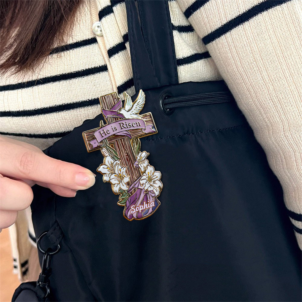 Vintage And Elegant Jesus Cross - Personalized Christian Pin