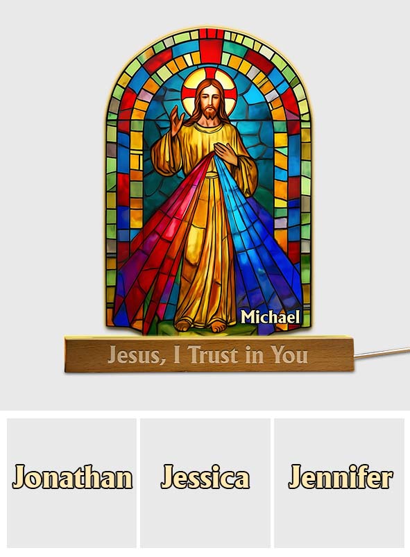 Jesus, I Trust in You - Personalized Christian Shaped Led Night Light