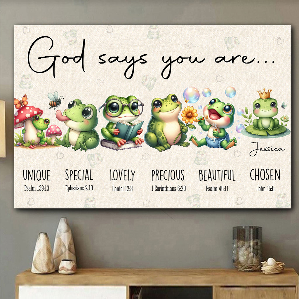 God Says You Are - Personalized Frog Canvas And Poster