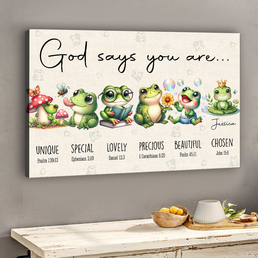 God Says You Are - Personalized Frog Canvas And Poster