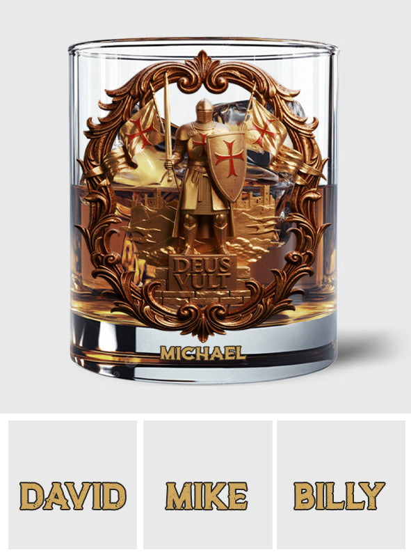 Deus vult - Personalized Christian Whiskey Glass