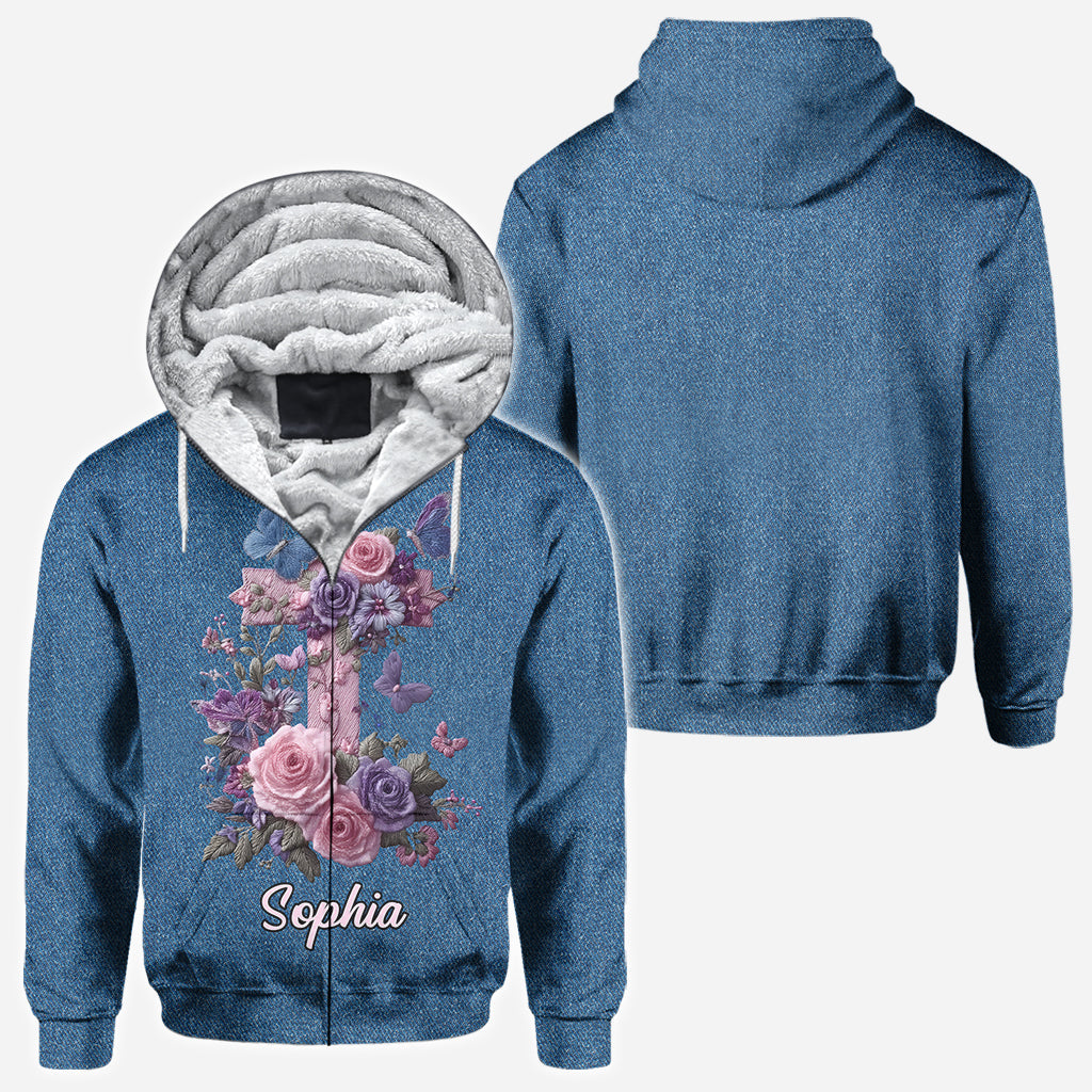 Cross & Floral - Graceful Style Honoring Faith - Personalized Christian All Over Shirt