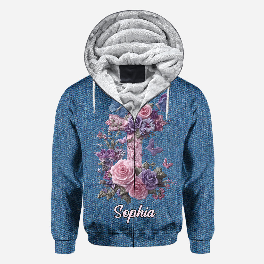 Cross & Floral - Graceful Style Honoring Faith - Personalized Christian All Over Shirt
