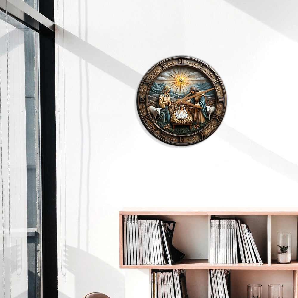 Nativity Time - Christian Wall Clock