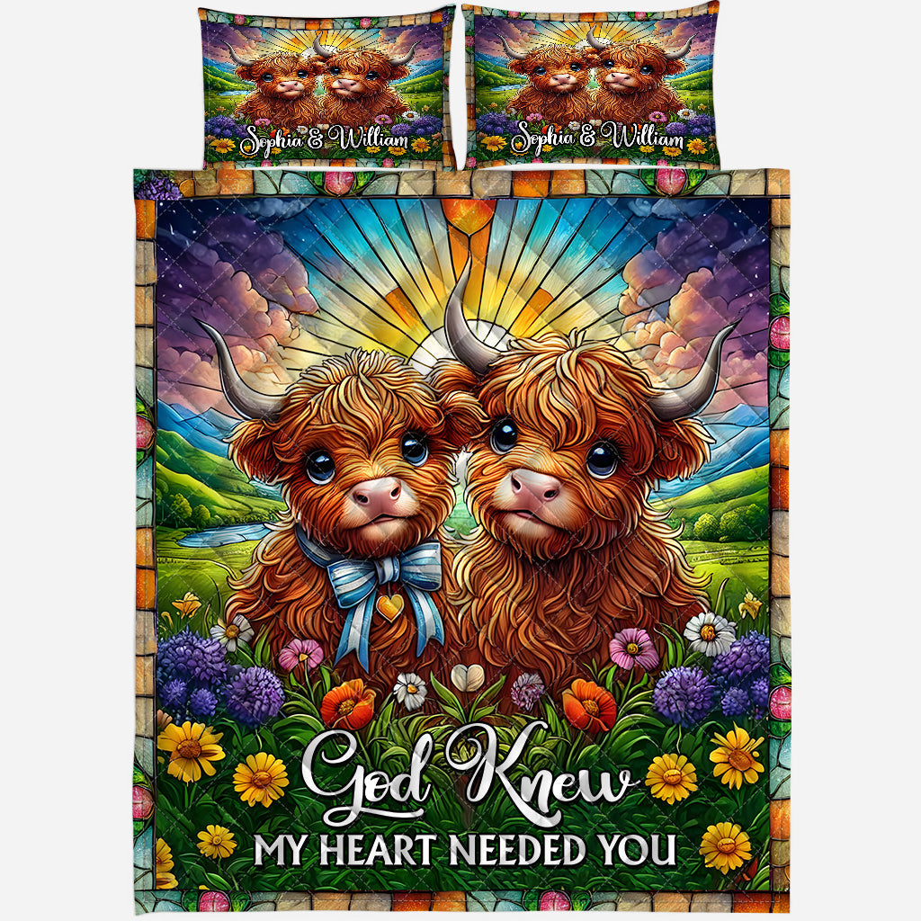 God Knew My Heart Needed You - Personalized Quilt Set