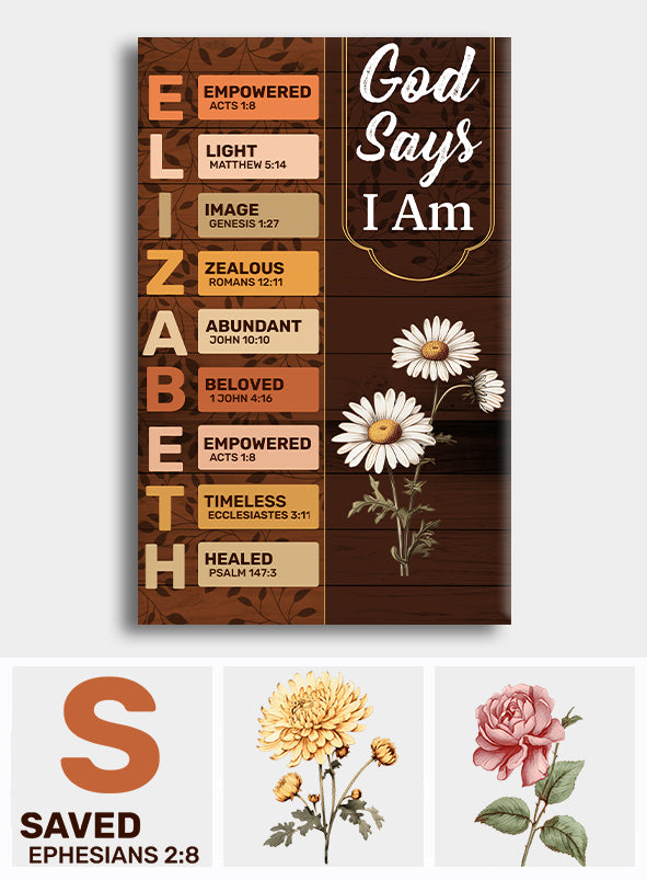 God Says I Am - Personalized Christian Canvas And Poster
