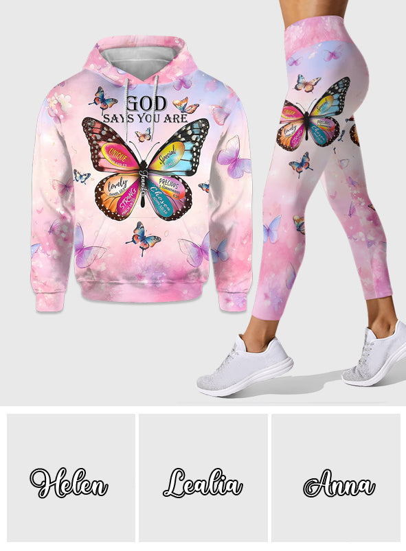 God Says You Are - Personalized Christian Hoodie and Leggings