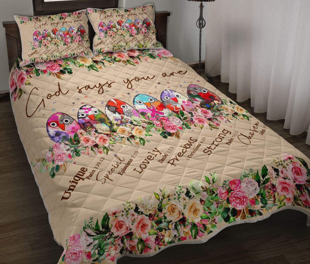God Says You Are Breast Cancer Awareness Quilt Set 0622