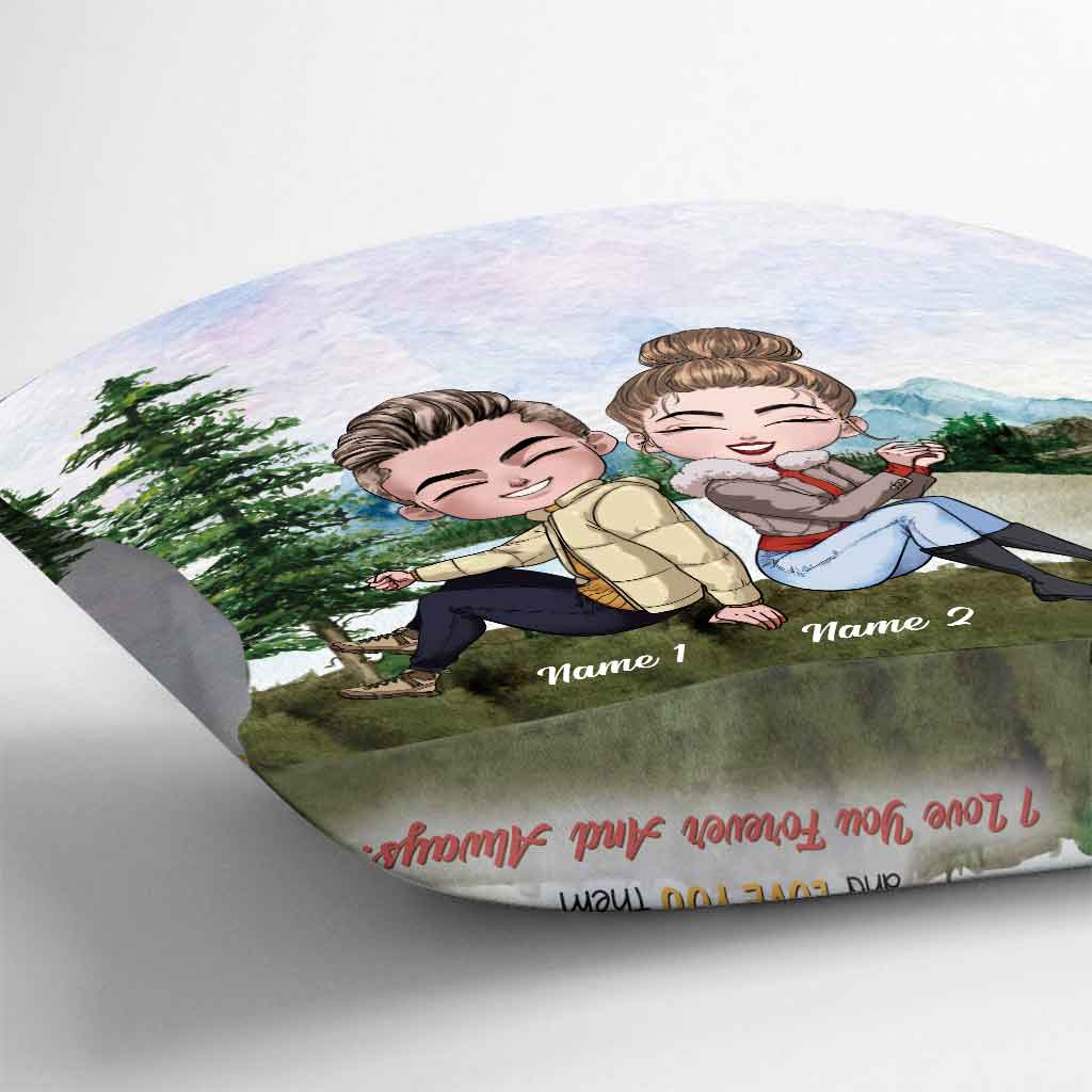I Asked God For A Camping Partner - Personalized Couple Camping Throw Pillow
