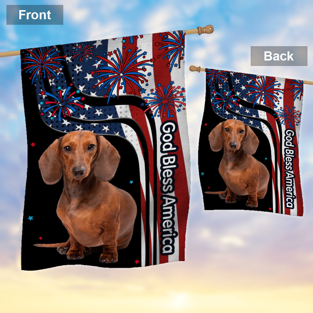 God Bless America - Personalized Dog House Flag