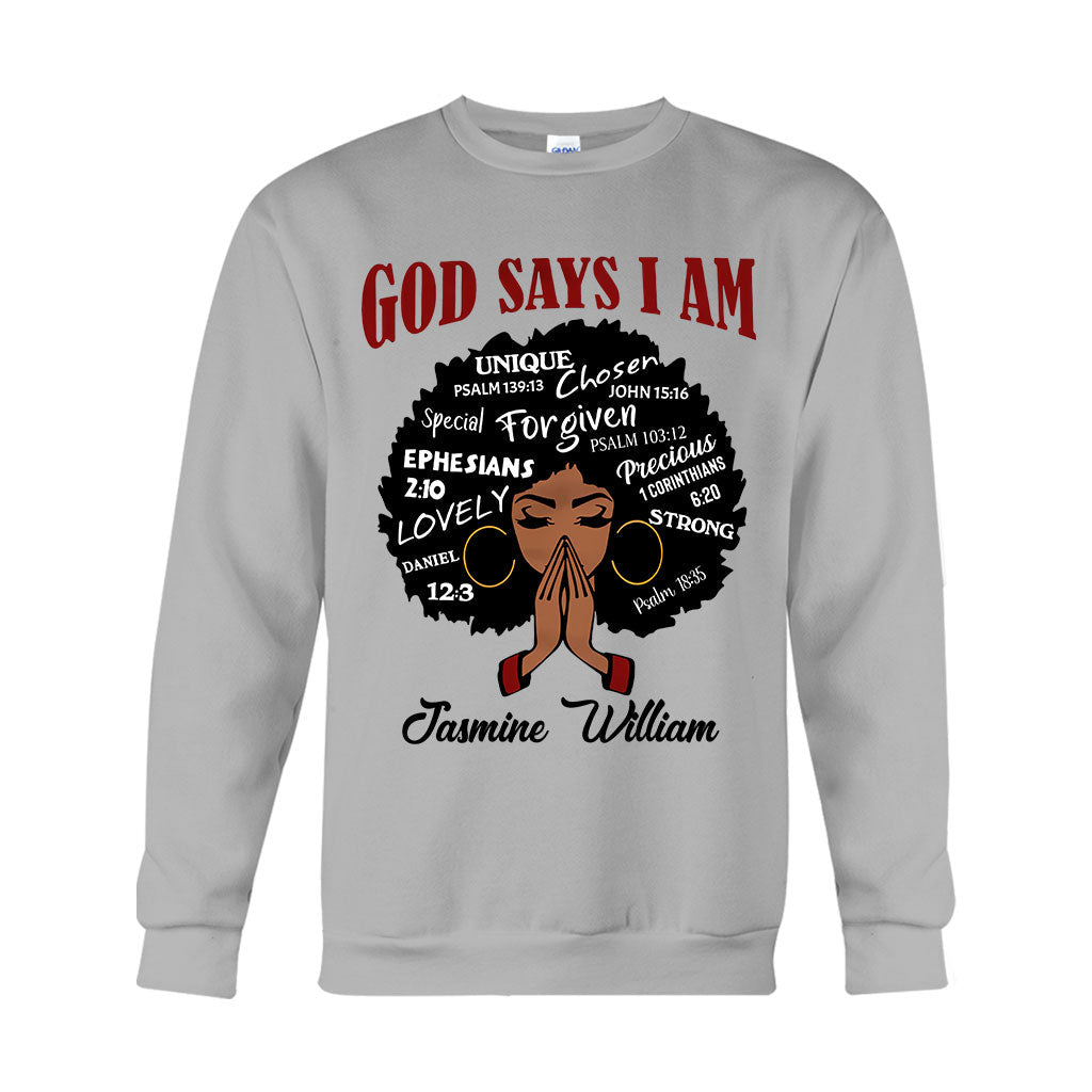God Say I Am - Personalized African American T-shirt And Hoodie