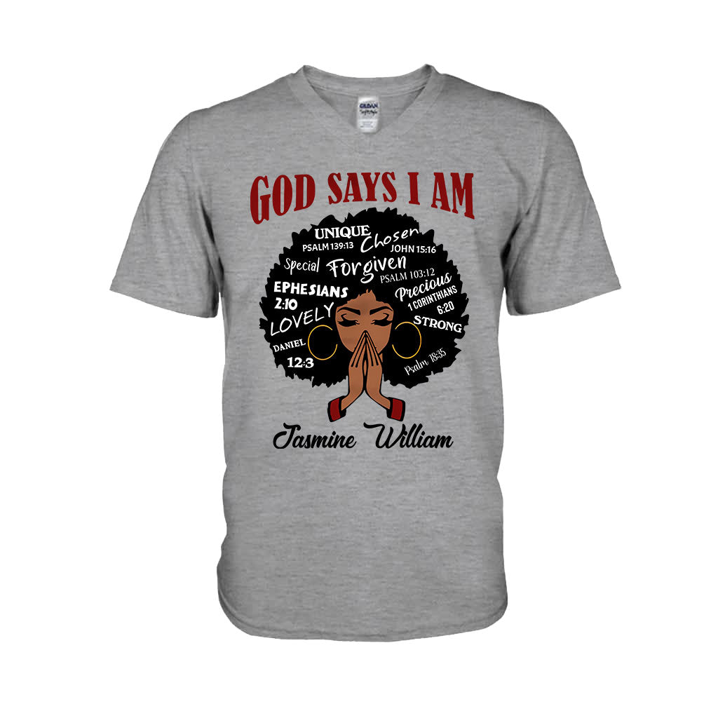 God Say I Am - Personalized African American T-shirt And Hoodie