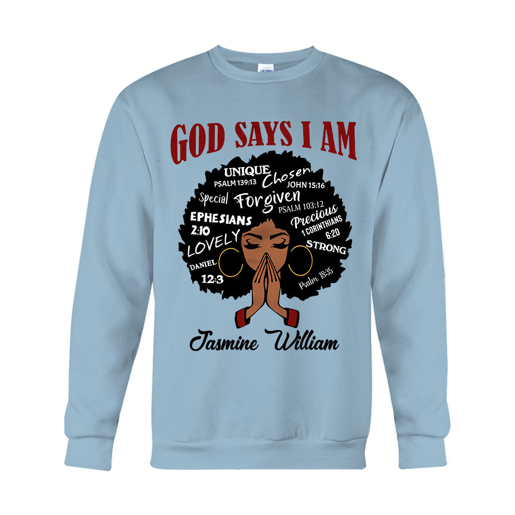 God Say I Am - Personalized African American T-shirt And Hoodie
