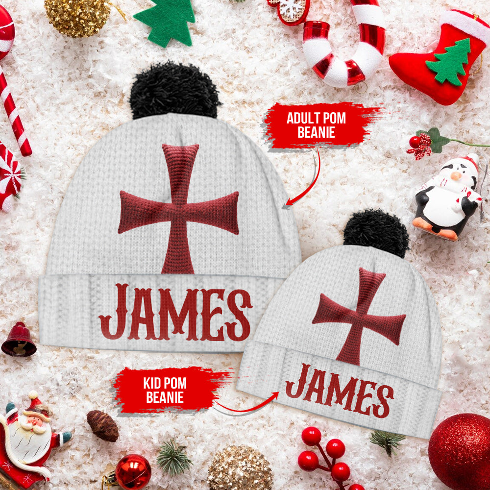 Knights Templar Cross - Personalized Christian Beanie Hat