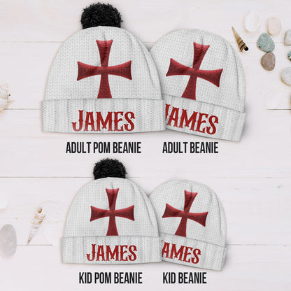 Knights Templar Cross - Personalized Christian Beanie Hat