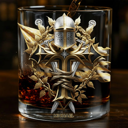 Survivor Templar - Personalized Christian Whiskey Glass