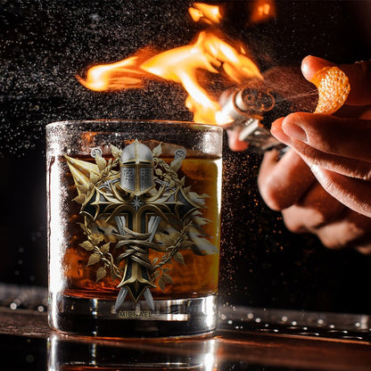Survivor Templar - Personalized Christian Whiskey Glass