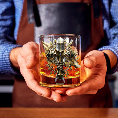 Survivor Templar - Personalized Christian Whiskey Glass