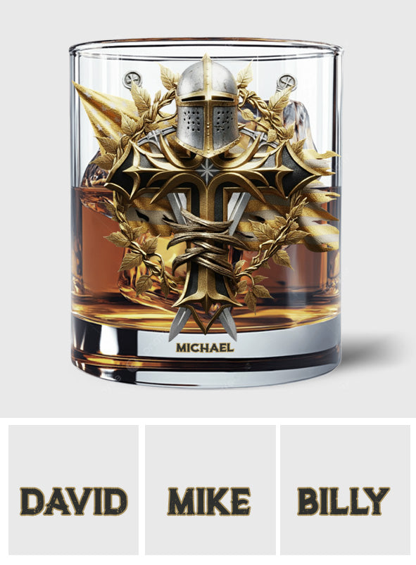 Survivor Templar - Personalized Christian Whiskey Glass