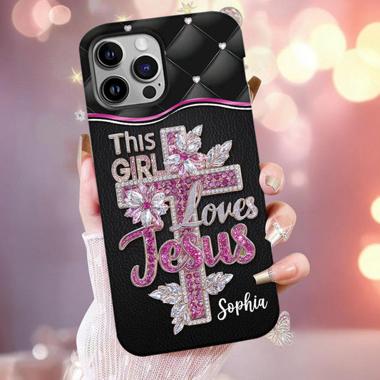 Girl Loves Jesus - Personalized Christian Full Print Phone Case