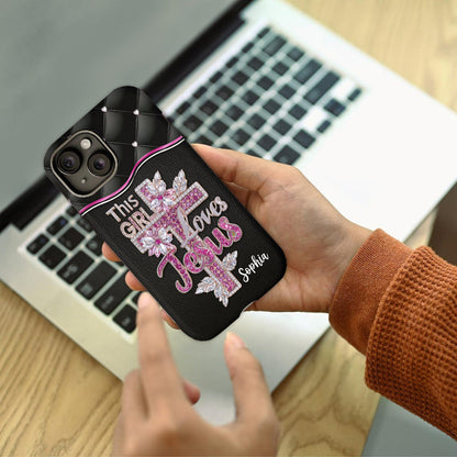 Girl Loves Jesus - Personalized Christian Full Print Phone Case
