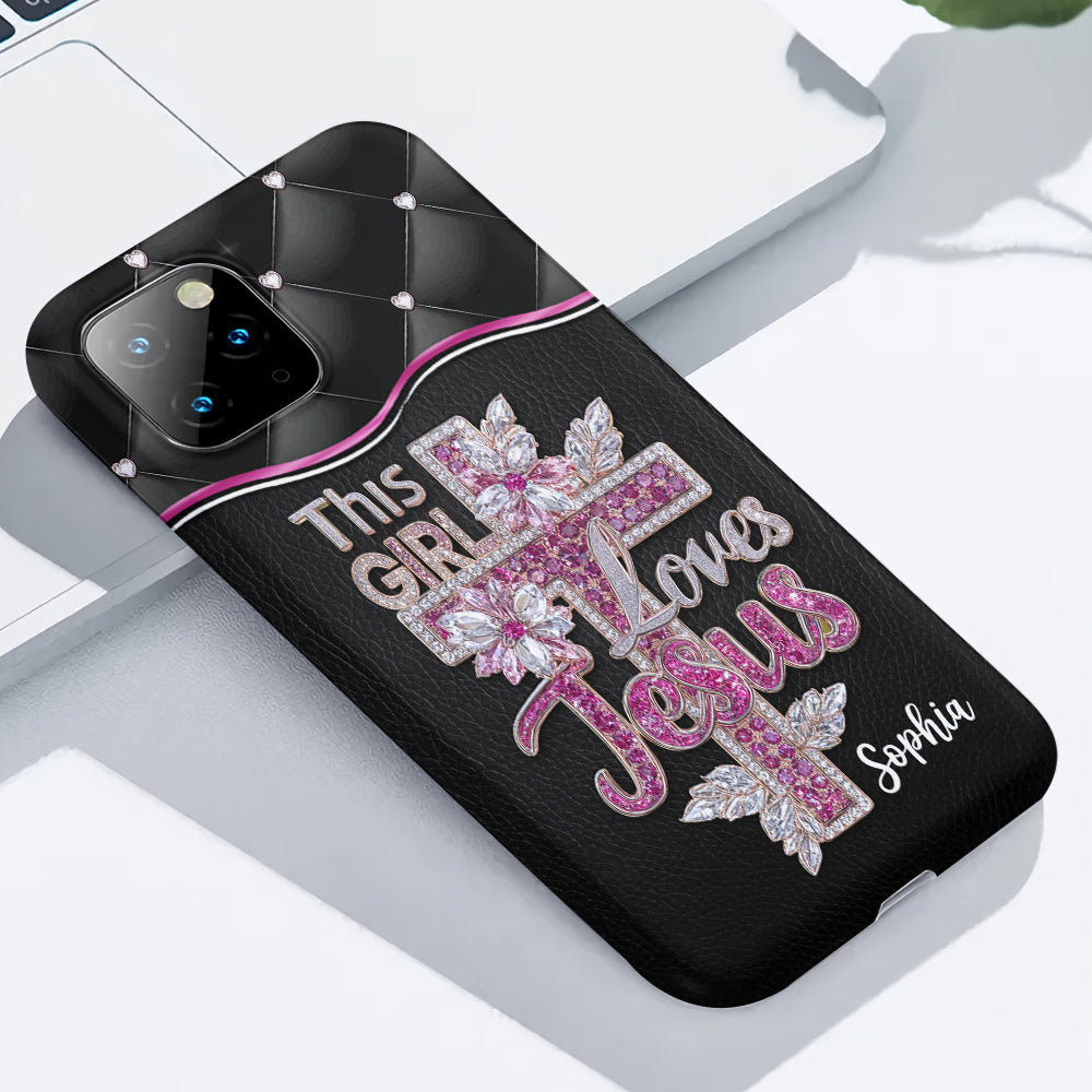 Girl Loves Jesus - Personalized Christian Full Print Phone Case