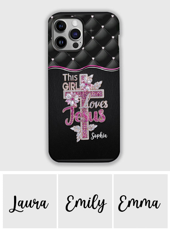 Girl Loves Jesus - Personalized Christian Full Print Phone Case