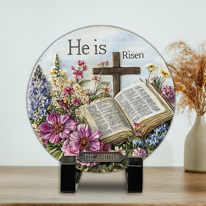He Is Risen - Christian Round Shaped Stone