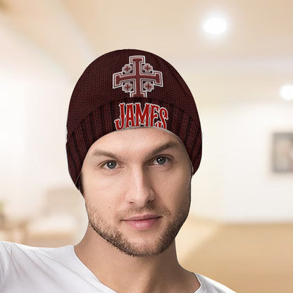 Jerusalem Cross medieval Knights Cross Crusader - Personalized Christian Beanie Hat