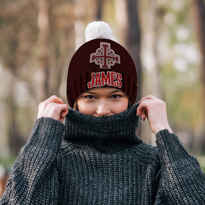 Jerusalem Cross medieval Knights Cross Crusader - Personalized Christian Beanie Hat