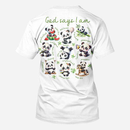 God Says I Am - Personalized Panda Lover All Over Shirt