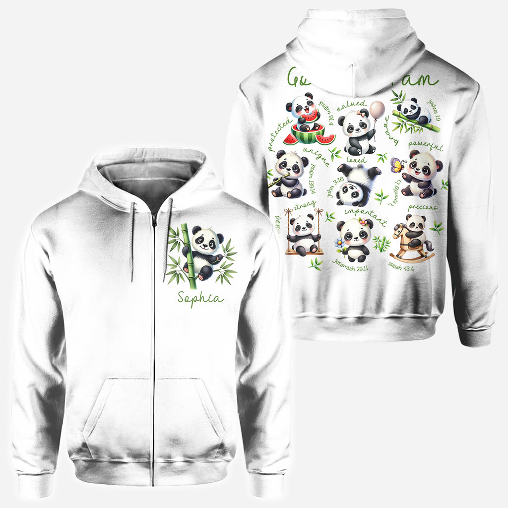 God Says I Am - Personalized Panda Lover All Over Shirt
