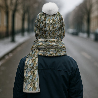 Our Lady's Rose - Personalized Christian Knitted Beanie Hat and Scarf Set