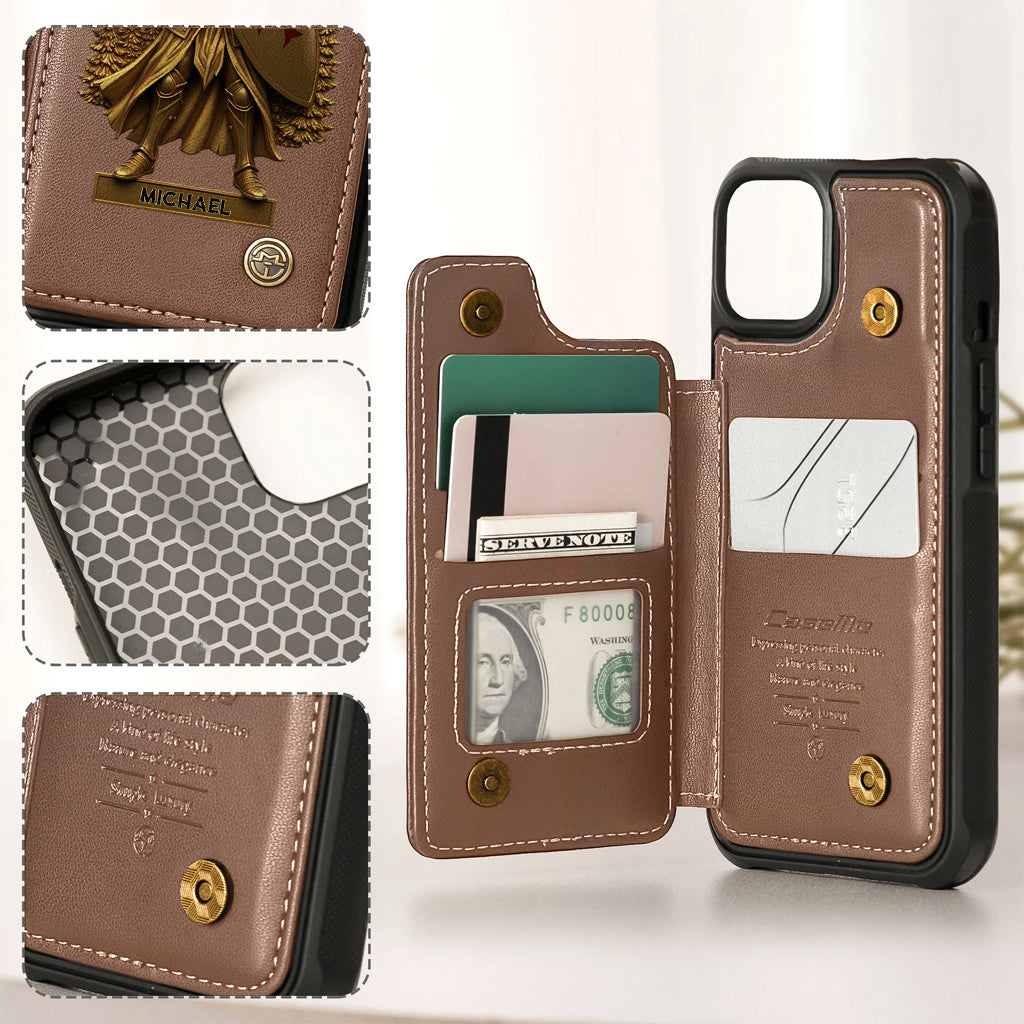 Christmas Gift Golden Templar Knight - Personalized Christian Wallet Phone Case