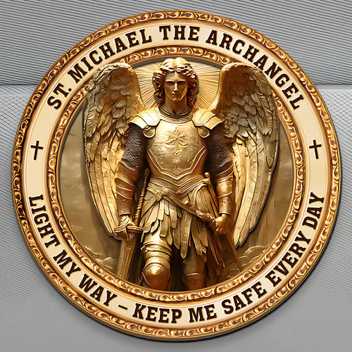 Archangel Michael Heaven’s Guardian - Christian Shaped Car Visor Clip
