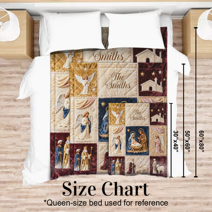 Nativity Scene - Personalized Christian Blanket