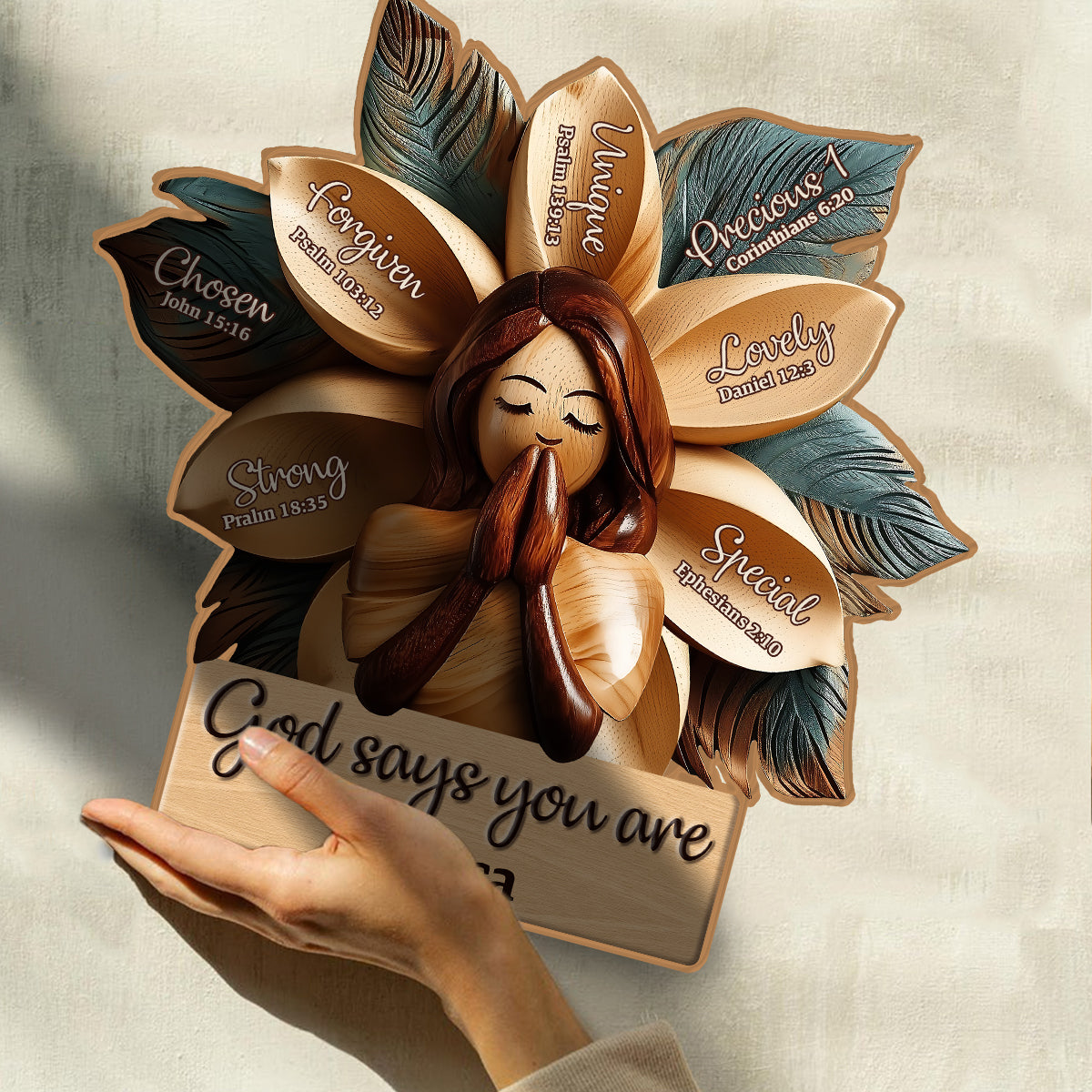 God Says You Are - Personalized Christian Custom Shaped Wood Plaque