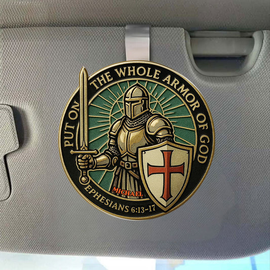 Armor of God - Car Decor - Personalized Christian Shaped Car Visor Clip