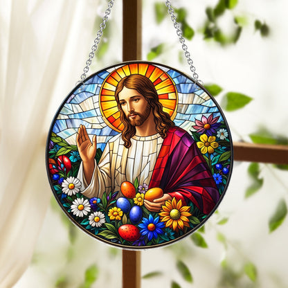 Easter Blessings - Christian Window Hanging Suncatcher Ornament