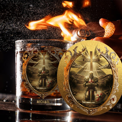 Deus vult - Personalized Christian Whiskey Glass
