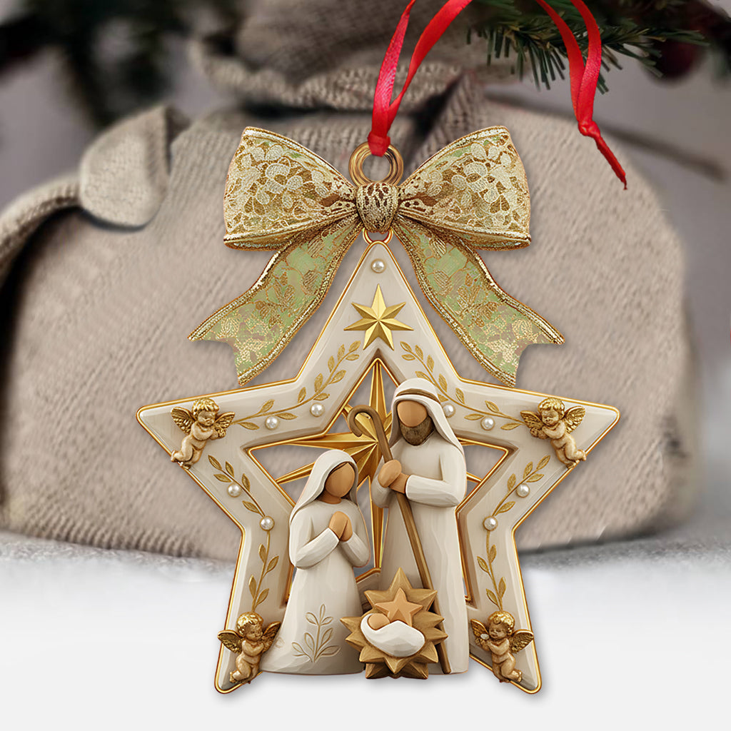 Christmas Holy Family Nativity Star Ornament for Christian Home Decor