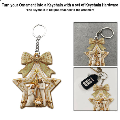 Christmas Holy Family Nativity Star Ornament for Christian Home Decor