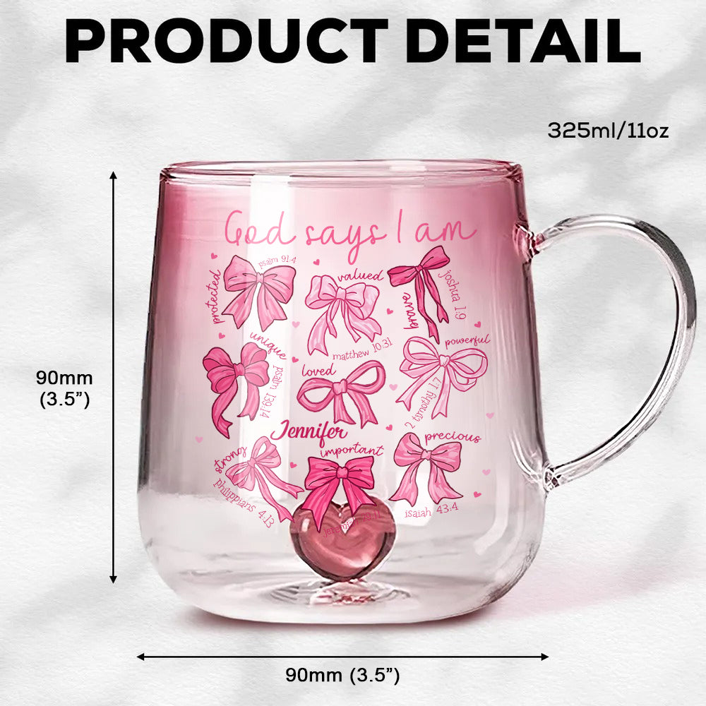 God Says I Am - Personalized Christian Gradient Glass Mug