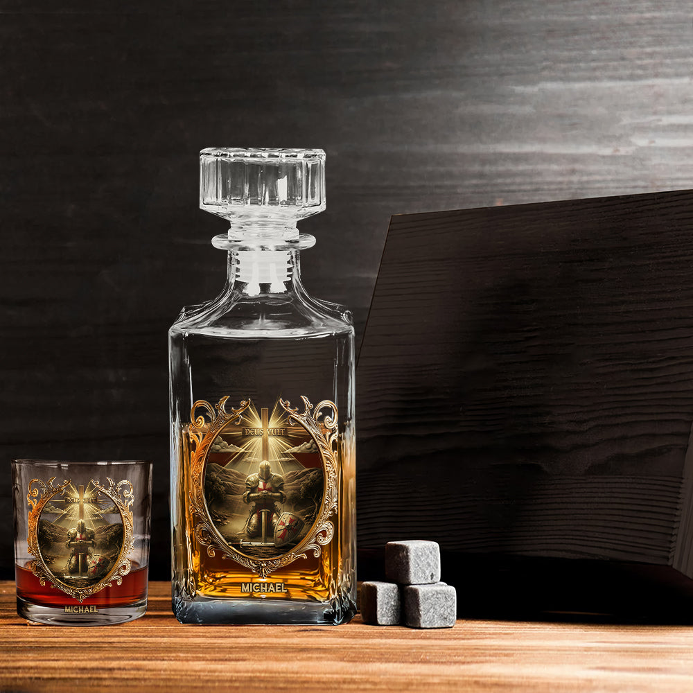 Deus vult - Personalized Christian Whiskey Glass